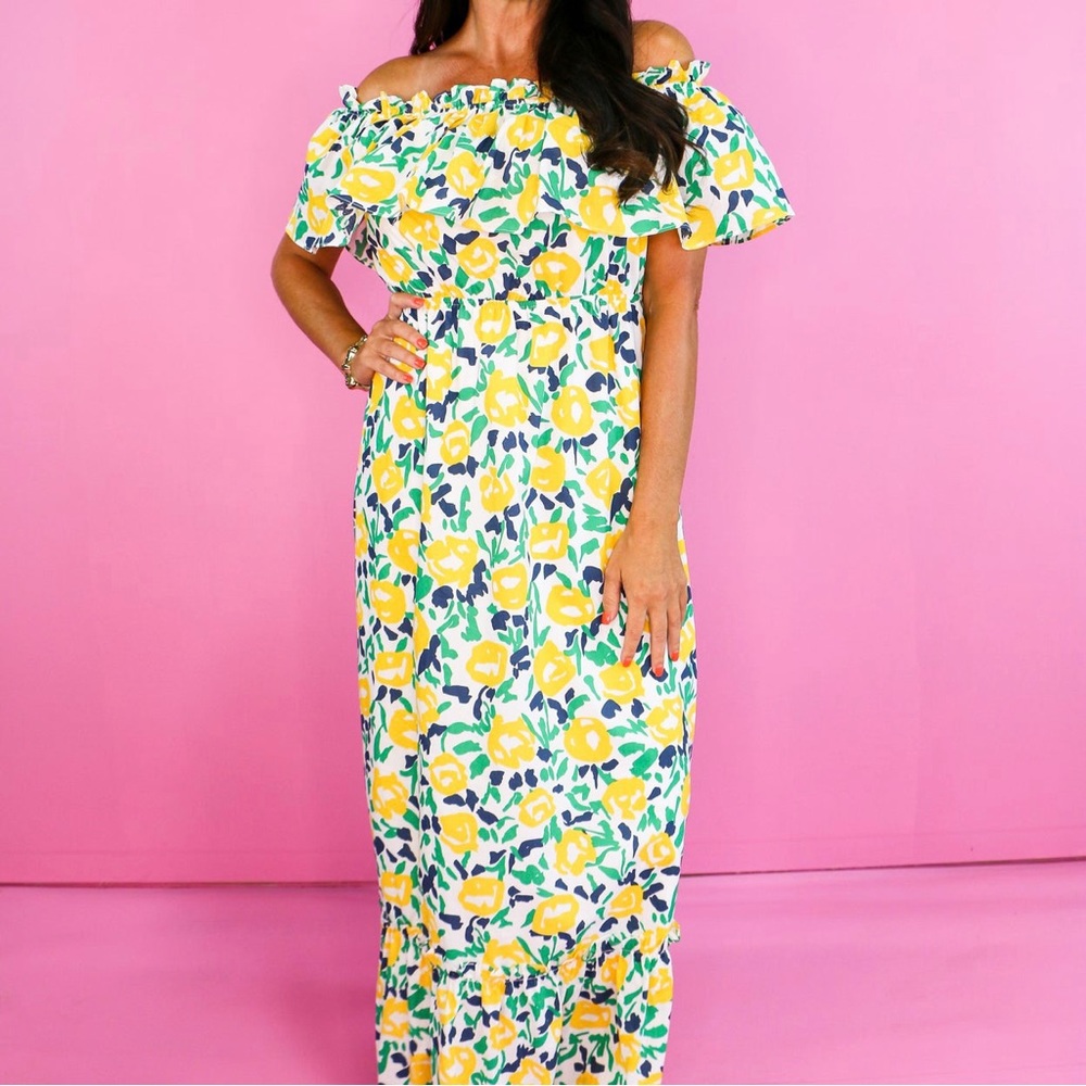 Sugar Lips off shoulder maxi dress